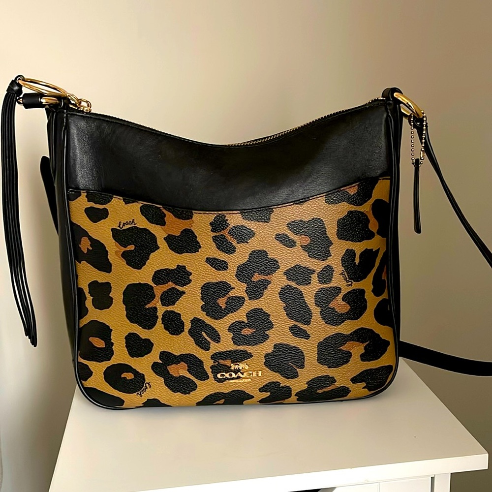Coach leopard chaise crossbody bag.